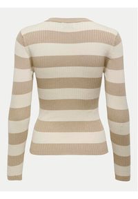 JDY Sweter Plum 15277223 Beżowy Regular Fit. Kolor: beżowy. Materiał: wiskoza #6