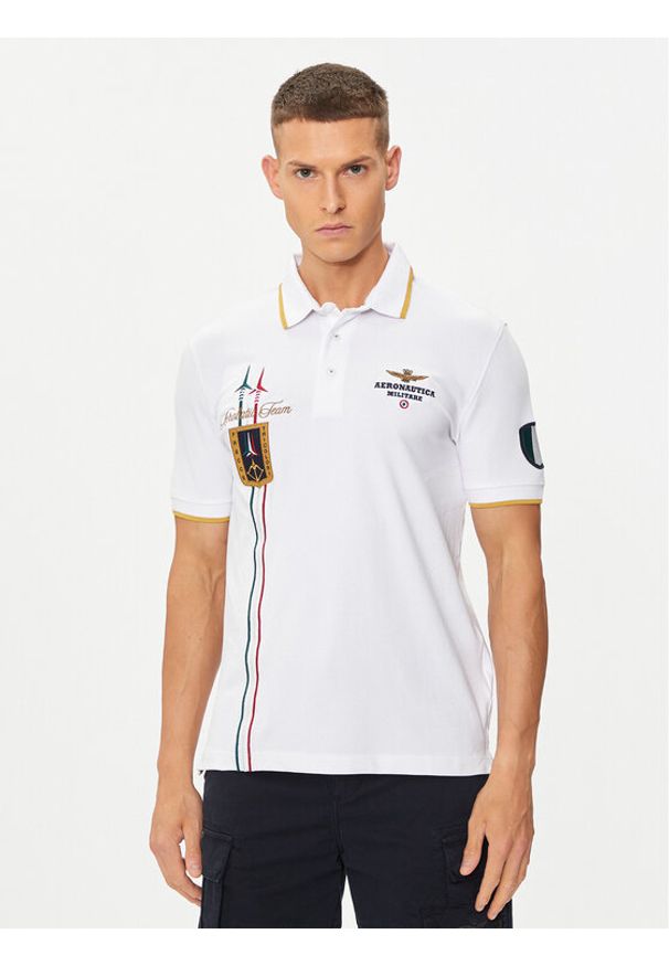 Aeronautica Militare Polo 241PO1763P191 Écru Regular Fit. Typ kołnierza: polo. Materiał: bawełna