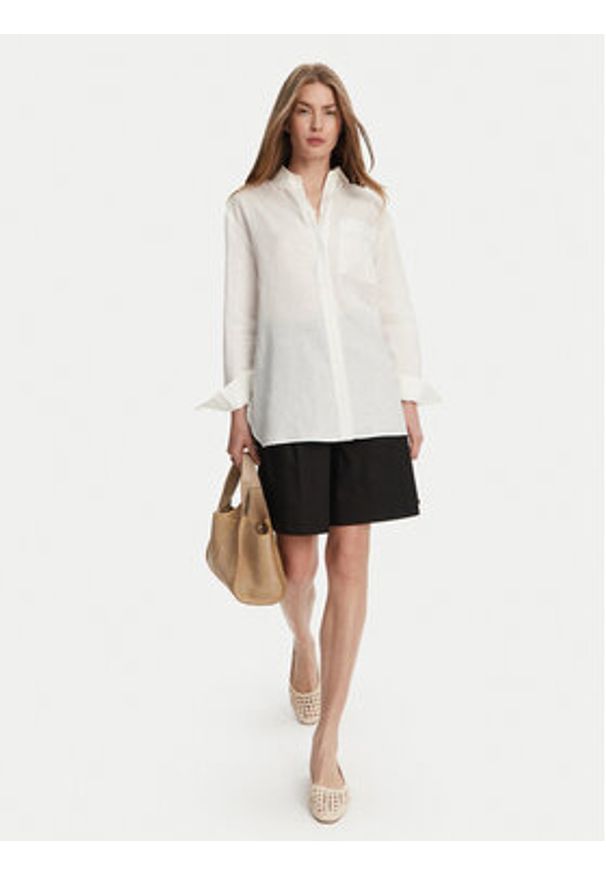 Max Mara Leisure Koszula Noel 2516111018 Biały Regular Fit. Kolor: biały. Materiał: len