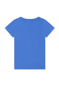 Michael Kors t-shirt bawełniany dziecięcy R15110.114.150. Kolor: niebieski. Materiał: bawełna. Długość rękawa: krótki rękaw. Długość: krótkie. Wzór: nadruk #2