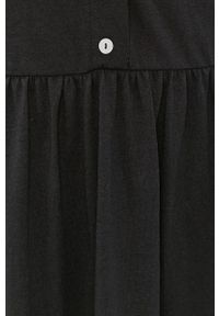 Vero Moda Sukienka kolor czarny mini rozkloszowana. Kolor: czarny. Materiał: bawełna, dzianina. Długość rękawa: na ramiączkach. Wzór: gładki. Typ sukienki: rozkloszowane. Długość: mini #2