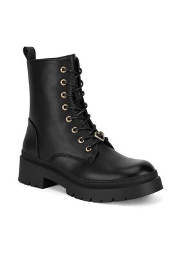 DeeZee Botki HY90107-2A Czarny. Kolor: czarny. Materiał: materiał