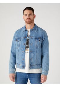 Wrangler - WRANGLER AUTHENTIC JACKET MĘSKA KURTKA JEANSOWA JEANS LOGO Jacket Empire W410EL44L. Materiał: jeans