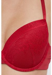 Emporio Armani Underwear Biustonosz kolor czerwony koronkowy. Kolor: czerwony. Materiał: materiał, koronka. Rodzaj stanika: odpinane ramiączka #2
