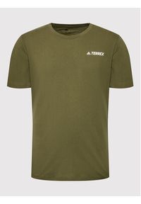 Adidas - adidas T-Shirt Terrex Mountain Graphic HE1768 Zielony Regular Fit. Kolor: zielony. Materiał: bawełna #4