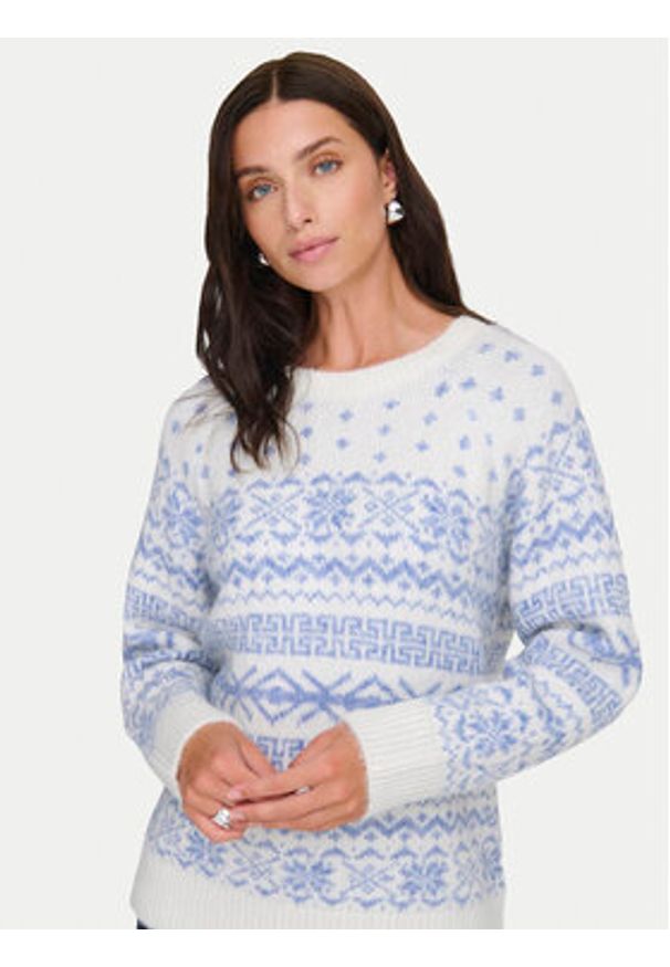 only - ONLY Sweter Xmas Nordic 15354824 Błękitny Regular Fit. Kolor: niebieski. Materiał: syntetyk