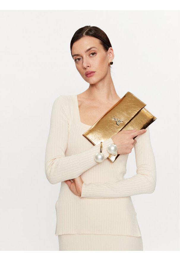 Patrizia Pepe Torebka CB5460/L041 Złoty. Kolor: złoty. Materiał: skórzane