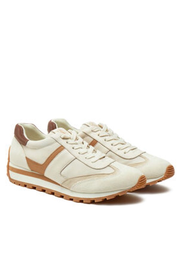Lauren Ralph Lauren Sneakersy 802943462002 Beżowy. Kolor: beżowy. Materiał: skóra