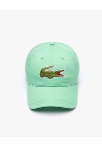 Lacoste - LACOSTE - Jasnozielona czapka z dużym logo. Kolor: zielony. Materiał: bawełna. Wzór: haft, aplikacja. Sezon: lato, wiosna #2