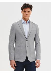 Pako Lorente - PAKO LORENTE - Jasnoszara marynarka z dzianiny. Kolor: szary. Materiał: dzianina. Sezon: wiosna #1