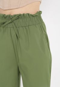 Born2be - Zielone Spodnie Sophilla. Kolor: zielony. Materiał: materiał, tkanina. Długość: krótkie. Sezon: lato #2