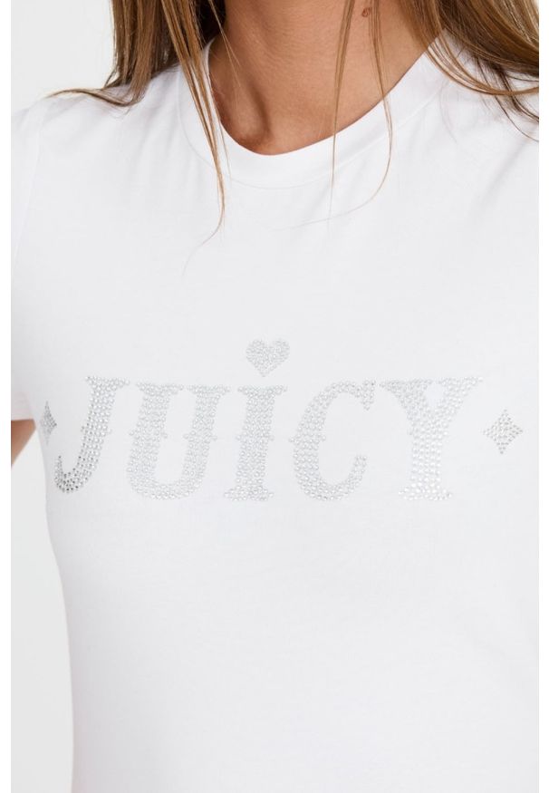 Juicy Couture - JUICY COUTURE Biały t-shirt Ryder Rodeo Fitted. Kolor: biały