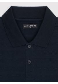 Pako Lorente - PAKO LORENTE - Granatowe bawełniane polo w prążki. Okazja: na co dzień. Typ kołnierza: polo. Kolor: niebieski, czarny. Materiał: bawełna. Długość rękawa: krótki rękaw. Długość: krótkie. Wzór: prążki. Styl: casual #6