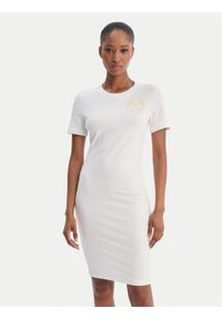 Versace Jeans Couture Sukienka codzienna 80HAOT02 CJ03T Biały Slim Fit. Okazja: na co dzień. Kolor: biały. Materiał: bawełna. Typ sukienki: proste. Styl: casual #1