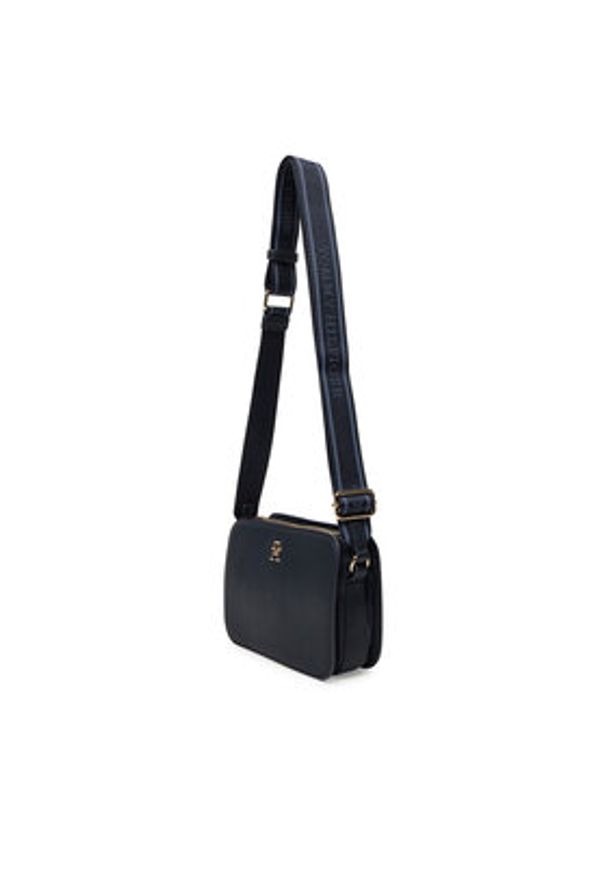 TOMMY HILFIGER - Tommy Hilfiger Torebka Th Logotape Camera Bag AW0AW17229 Granatowy. Kolor: niebieski. Materiał: skórzane