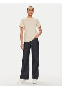 Calvin Klein T-Shirt Multi Logo K20K207215 Beżowy Regular Fit. Kolor: beżowy. Materiał: bawełna #3