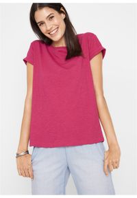 bonprix - Shirt boxy, krótki rękaw. Kolor: różowy. Długość rękawa: krótki rękaw. Długość: krótkie
