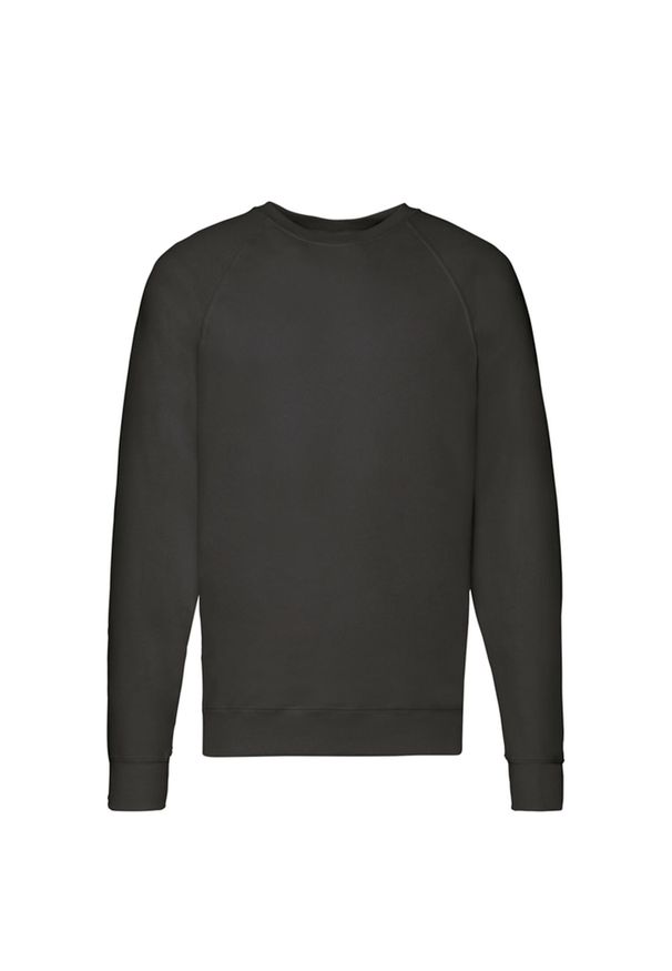 FRUIT OF THE LOOM - Lekki Męski Sweter Raglanowy. Kolor: czarny. Długość rękawa: raglanowy rękaw