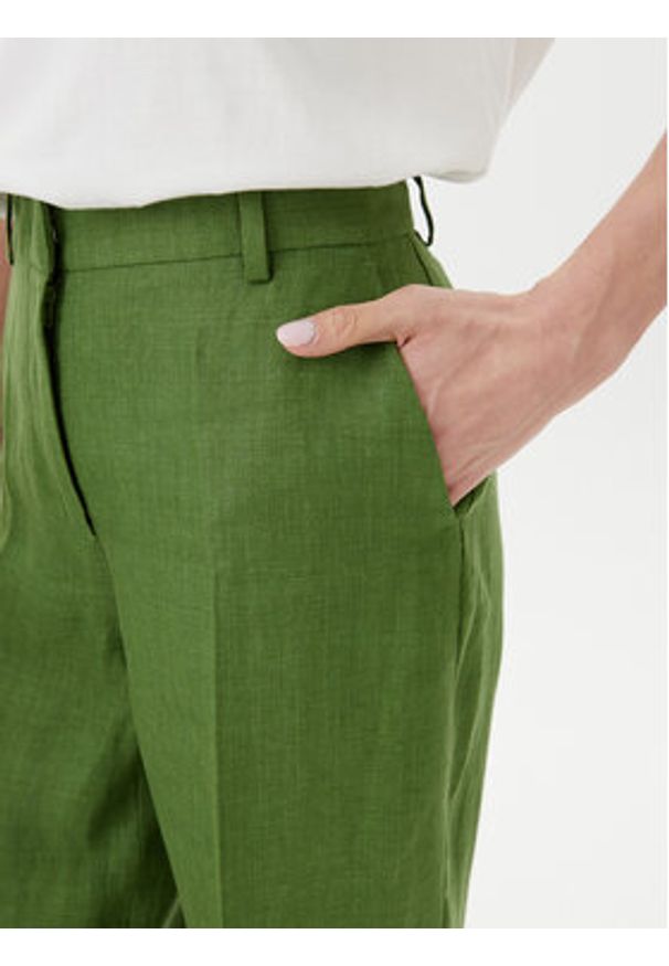 Weekend Max Mara Spodnie materiałowe Malizia 2515131052 Zielony Regular Fit. Kolor: zielony. Materiał: len