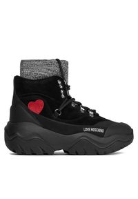 Love Moschino - LOVE MOSCHINO Sneakersy JA15754G0HIP400A Czarny. Kolor: czarny. Materiał: materiał