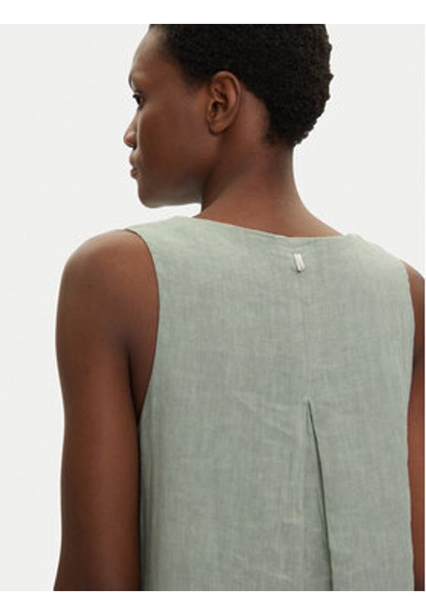 Bomboogie Sukienka letnia AW8391TLIV5 Zielony Regular Fit. Kolor: zielony. Materiał: len. Sezon: lato