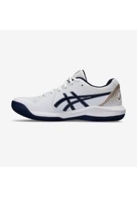 Buty tenisowe damskie Asics Gel Dedicate 8 na mączkę ceglaną. Materiał: skóra, syntetyk. Szerokość cholewki: normalna. Sport: tenis