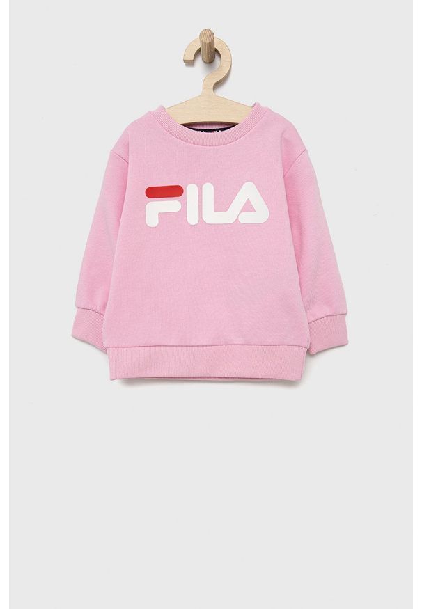 Fila bluza dziecięca kolor różowy z nadrukiem. Okazja: na co dzień. Kolor: różowy. Materiał: bawełna, dzianina. Wzór: nadruk. Styl: casual