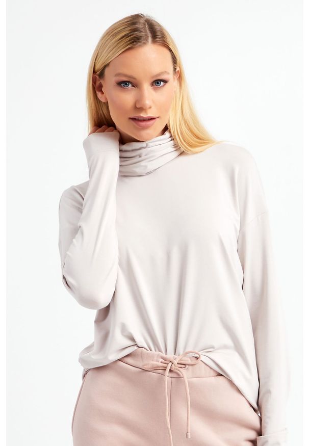 Max Mara Leisure - BLUZKA ANTONY MAX MARA LEISURE. Typ kołnierza: golf. Materiał: tkanina, wiskoza. Długość: długie. Wzór: aplikacja