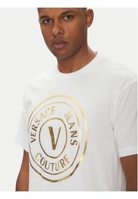 Versace Jeans Couture T-Shirt 78GAHT01 Biały Regular Fit. Kolor: biały. Materiał: bawełna #3