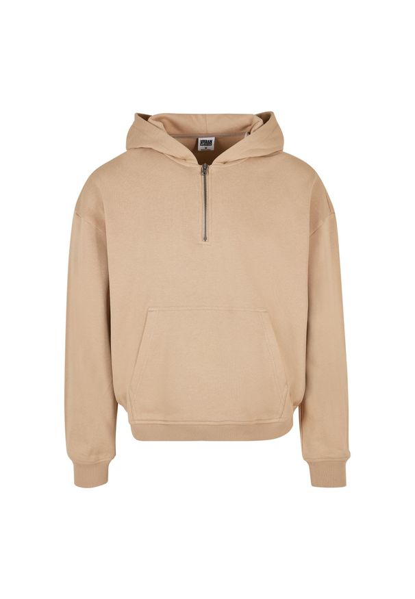 Bluza z kapturem i zamkiem błyskawicznym Urban Classics Boxy GT. Typ kołnierza: kaptur. Kolor: beżowy