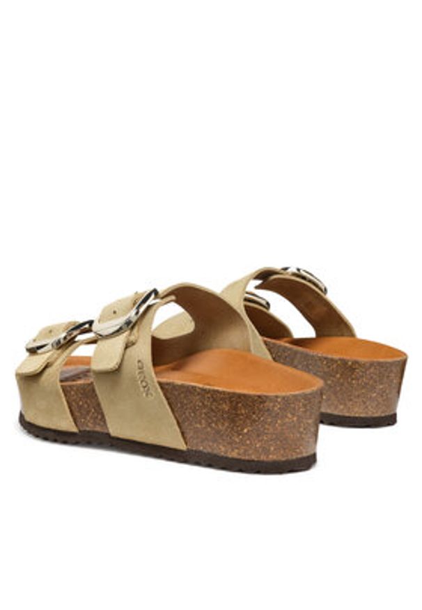 Geox Klapki D Brionia H D551DA 00022 C6738 Beżowy. Kolor: beżowy. Materiał: zamsz, skóra