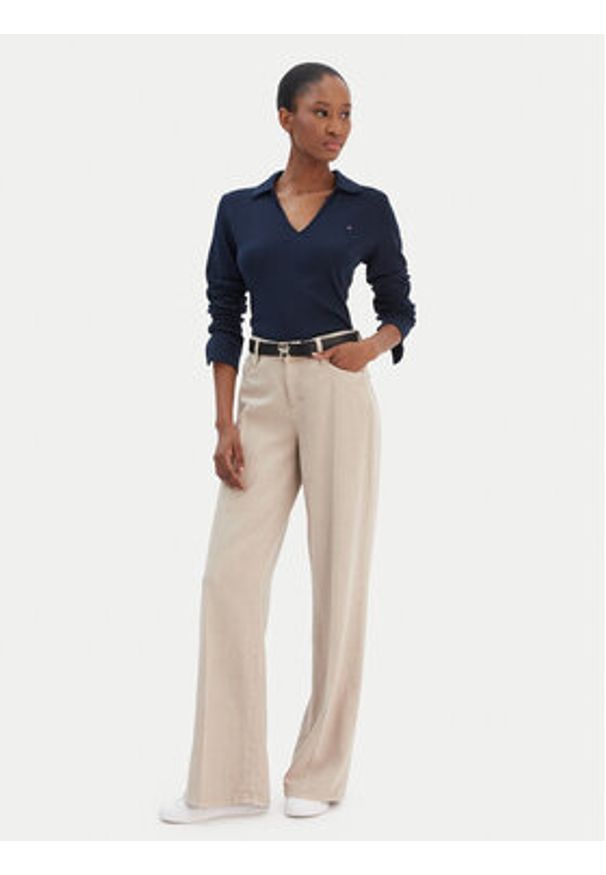 TOMMY HILFIGER - Tommy Hilfiger Bluzka Modern Cody WW0WW47850 Granatowy Slim Fit. Kolor: niebieski. Materiał: bawełna