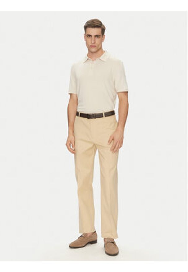 Marciano Guess Polo 5GHP01 6315A Beżowy Regular Fit. Typ kołnierza: polo. Kolor: beżowy. Materiał: wiskoza