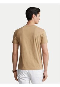 Polo Ralph Lauren T-Shirt 710671438329 Beżowy Custom Slim Fit. Typ kołnierza: polo. Kolor: beżowy. Materiał: bawełna #5