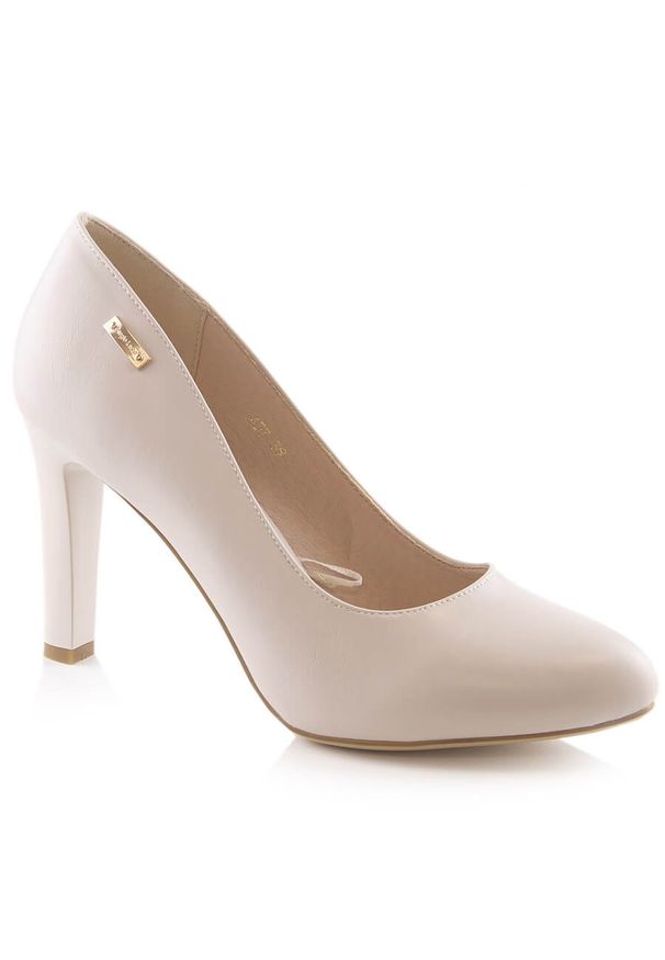 Czółenka na obcasie jasno szare Sergio Leone 1457. Kolor: szary. Materiał: skóra ekologiczna. Szerokość cholewki: normalna. Obcas: na obcasie. Wysokość obcasa: średni