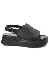 Czarne Sandały S.Barski Stylowe Obuwie Damskie. Okazja: na imprezę. Kolor: czarny. Materiał: skóra. Sezon: lato. Styl: elegancki #3
