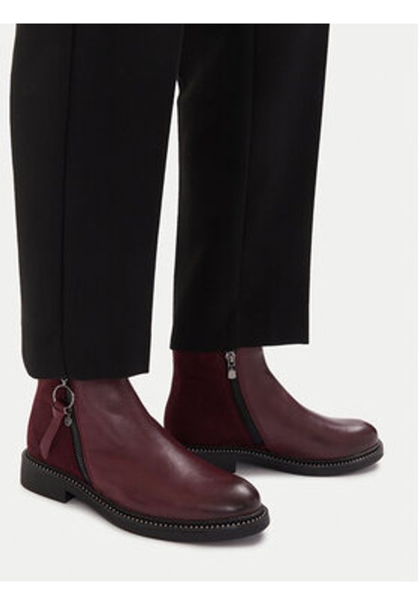 Lasocki Botki CEO-RST-56007-13 Bordowy. Kolor: czerwony. Materiał: skóra