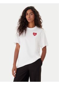 Hugo - HUGO T-Shirt Vintag 50551445 Écru Regular Fit. Materiał: bawełna