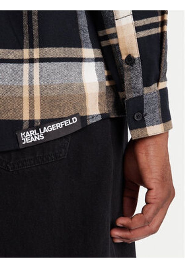 Karl Lagerfeld Jeans Koszula A4M16004 Brązowy Regular Fit. Kolor: brązowy. Materiał: bawełna