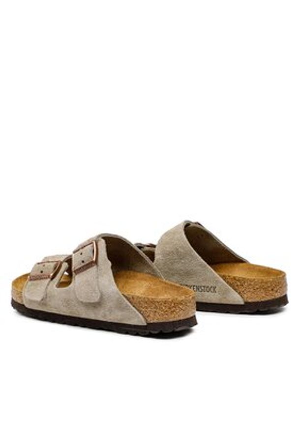 Birkenstock Klapki Arizona Bs 0951303 Khaki. Kolor: brązowy. Materiał: zamsz, skóra