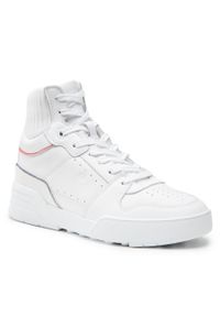 TOMMY HILFIGER - Sneakersy Tommy Hilfiger High Cut Basket Sneaker FW0FW06522 White YBR. Kolor: biały. Materiał: skóra
