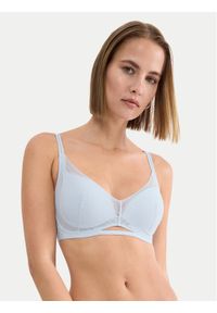 Triumph Biustonosz push-up Breathe & Lift 10226602 Niebieski jasny. Kolor: niebieski. Materiał: syntetyk. Rodzaj stanika: push-up #1