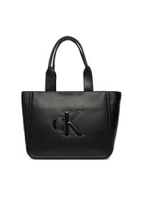 Calvin Klein Torebka Bold Ck Medium Tote LV04F3218G Czarny. Kolor: czarny. Materiał: skórzane #3