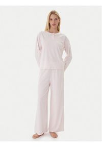 TOMMY HILFIGER - Tommy Hilfiger Piżama UW0UW06077 Różowy Relaxed Fit. Kolor: różowy. Materiał: bawełna