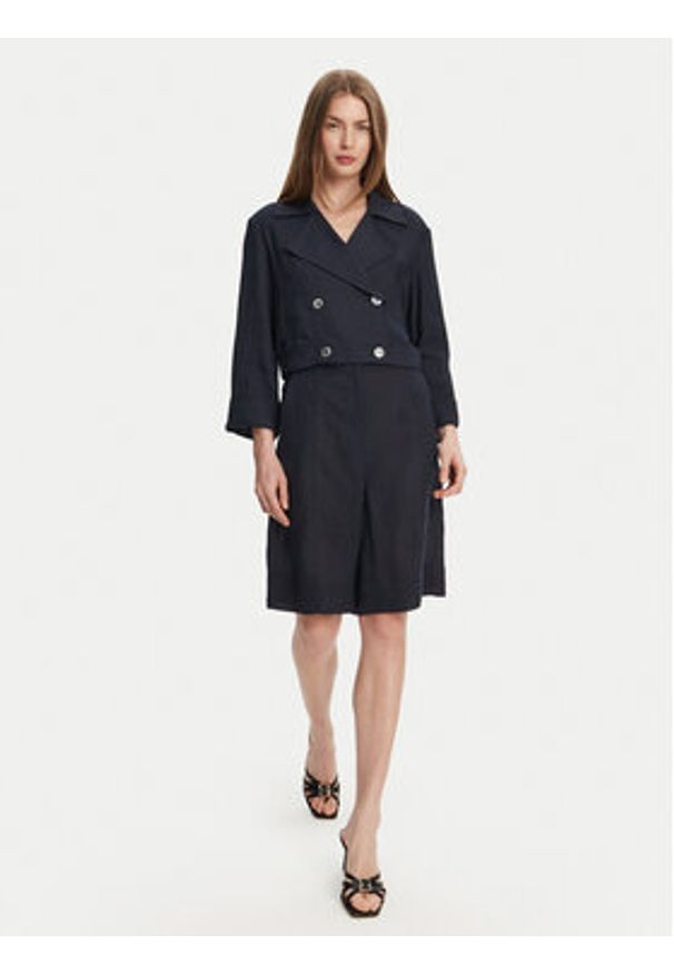 Marella Trencz Flavio 2513041094 Granatowy Relaxed Fit. Kolor: niebieski. Materiał: len