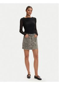 only - ONLY Spódnica jeansowa Amazing 15371282 Beżowy Regular Fit. Kolor: beżowy. Materiał: bawełna #5