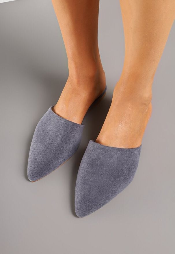 Renee - Niebieskie Klapki Typu Mule Arivelo. Okazja: na co dzień. Kolor: niebieski. Materiał: jeans. Sezon: lato. Styl: elegancki, casual