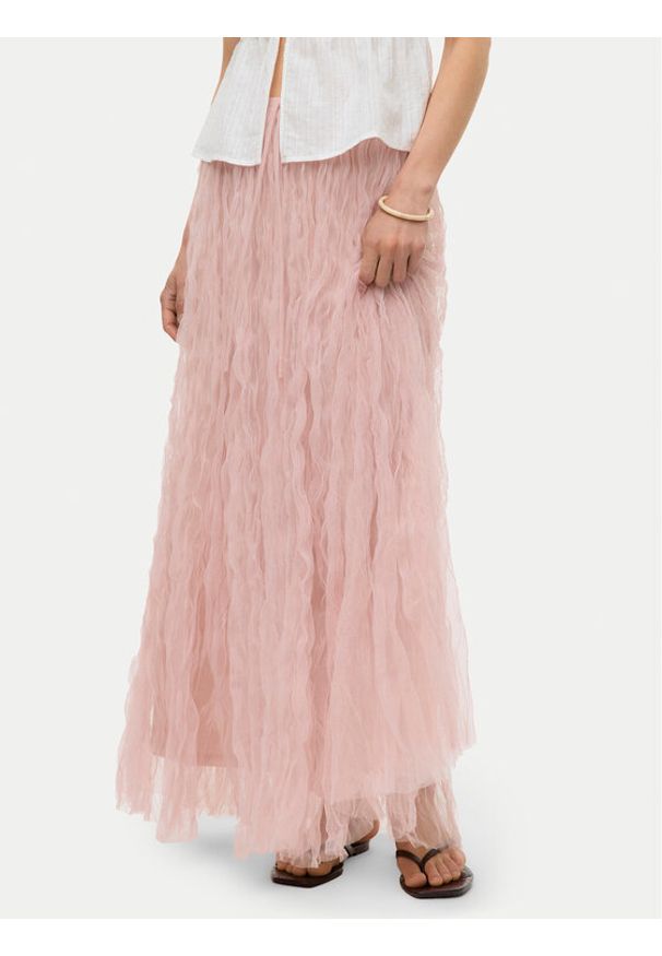Vero Moda Spódnica tiulowa Caralia 10341582 Różowy Regular Fit. Kolor: różowy. Materiał: syntetyk