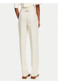 Patrizia Pepe Spodnie materiałowe 2P1659 A052 B823 Écru Regular Fit. Kolor: kremowy. Materiał: wiskoza, len #2