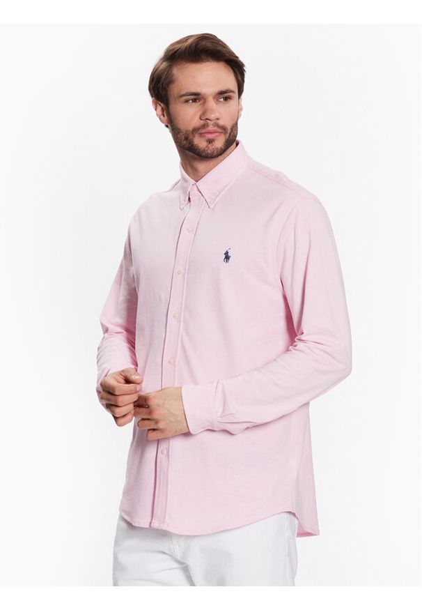 Polo Ralph Lauren Koszula 710654408101 Różowy Slim Fit. Typ kołnierza: polo. Kolor: różowy. Materiał: bawełna